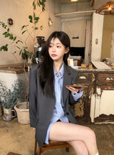 #Daily Overfit Stripe Shirt + Tie Set (2color)
