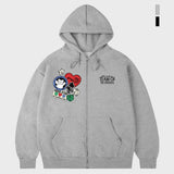 [UNISEX]OF PATCH フード付きジップアップ