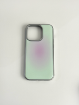 ブラッシュエポキシーシルバーケース - pink+light green