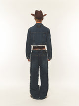 LOW-RISE DENIM PANTS (FOR UNISEX)