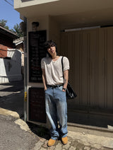 ロバートベロアVネックショートスリーブTシャツ