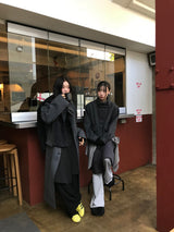 ウールハイネックロングコート