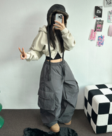 ピグメントハーディークロップドフーディージップアップ ❤🩶🤎 3COLOR