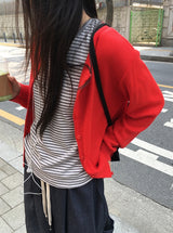 ナイリーベーシックカラーカーディガン