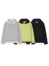 コントラストフードストリングTシャツ