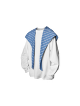 RELABEL Spatial Relationship (Inside and Outside) Two-Tone Striped Checkered Pattern Detachable Hooded 長袖Tシャツ ドロップショルダー