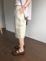 Wheel Cargo Bermuda Pants (3color)