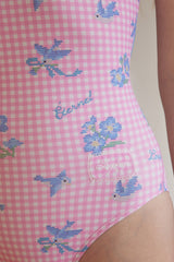 [Bloom Stitch_pink] ワンピース スイムウェア