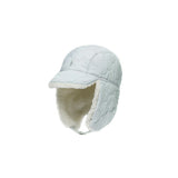 PADDING EARFLAP HAT IN CLOVER ICEBERG
