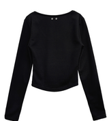 [mnem] sculpted eyelet tee (black)