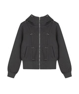Studded High Neck Zip-Up 233198178