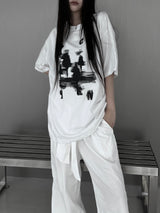 [unisex] アルクディオーバーフィットプリンティング半袖Tシャツ (2color)