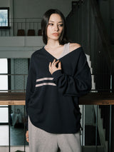 COZY V-NECK L/S (NAVY)