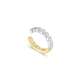 two tone bezel 925 sterling silver with two tone plating ear cuff E066-02T