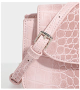 Luxury Croc-Embossed Mini Square Bag Chain Handle Crossbody Shoulder Bag