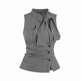 Noelle Gingham Scarf Blouse
