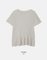 CZドットショートスリーブレイヤードTシャツ(3color)