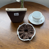 scrunchie corduroy dot_brown