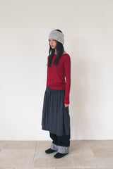 FLARE RIB SKIRT (CAHRCOAL)