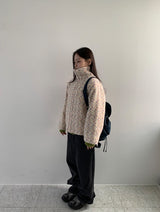 Tumbab Wool Collar Quilted Fleece Jumper