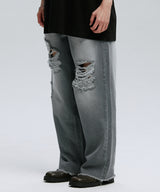 DESTROYED DENIM PANTS_GY