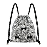 Ribbon Gym Sack [White Leopard]