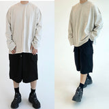 ODDBALL ピグメント オーバーサイズ ロングスリーブ チャコール
