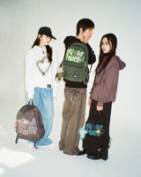 Printed Twill Pocket Backpack (Black)
