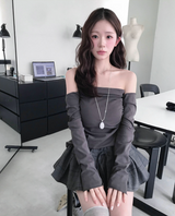 picona check plum layered sk