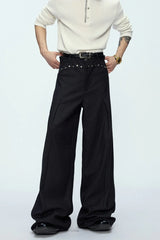 Deconstructed Wool Blend Suit Trousers