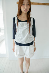 button shirring square neck sleeveless top(2colors)