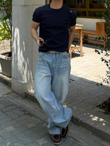 Damage iced denim pants