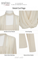 daisy scarf chiffon shirring blouse top