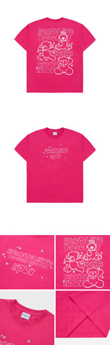 [24SS] ベアフレンズドゥードゥルアートワーク半袖Tシャツ PINK