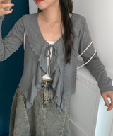 Cocoa frill cardigan