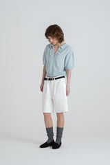 Vanilla frill knit_skyblue