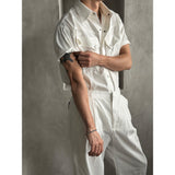[MUSCLE FIT] クールエバーウェスタンデニムハーフシャツ (White)