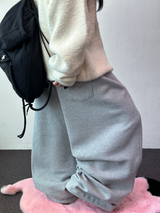 バルーンワイドコライド ベルトポイントフリースバルーンワイドパンツ🖤💜 5カラーズ