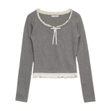 バレエレースニットトップス (3 COLORS)