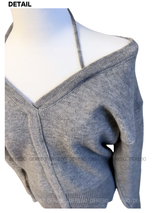 halter strap off-shoulder V-neck knitwear