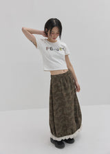 スキャニードニードルワーククロッピードTシャツ (White)