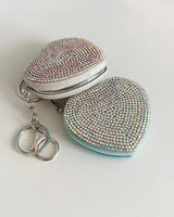 CRYSTAL HEART MIRROR KEYRING (MINT)