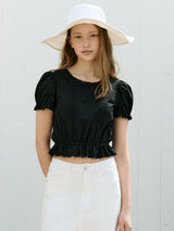 CROP LACE BLOUSE BLACK