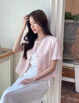 Kolb Round Neck Short Sleeve Tweed Jacket