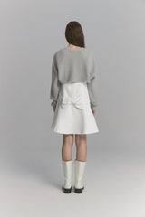 Fur Ribbon Bolero Gray