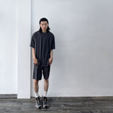 Draped Plissé Wide Shorts