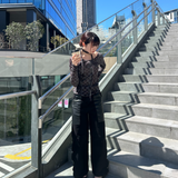 レザーミックススナップパンツ