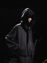 24AW バタフライタッチマチェーテカフマスクフーデッドショートスエードジャケット