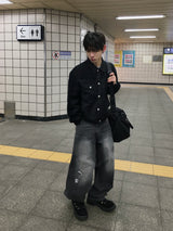 ピントクロップトラッカーニットジャケット