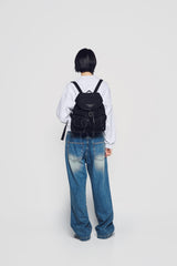 24FW ベーシックロゴ トライアングルポケット バックパック ブラック